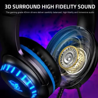PACRATE Gaming Headset PS4 PS5 Xbox PC Switch Microfoon LED — miniatuur 3