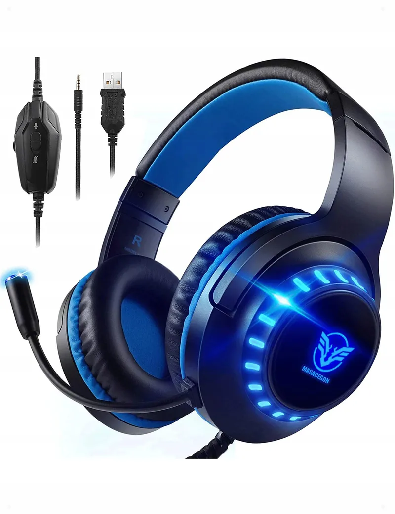 PACRATE Gaming Headset PS4 PS5 Xbox PC Switch Microfoon LED — foto 1