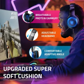 PACRATE Gaming Headset PS4 PS5 Xbox PC Switch Microfoon LED — miniatuur 5