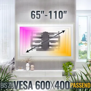 RICOO TV Wandbeugel Draaibaar 65-110 Inch 70kg VESA 600x400 Versie 2 — miniatuur 6