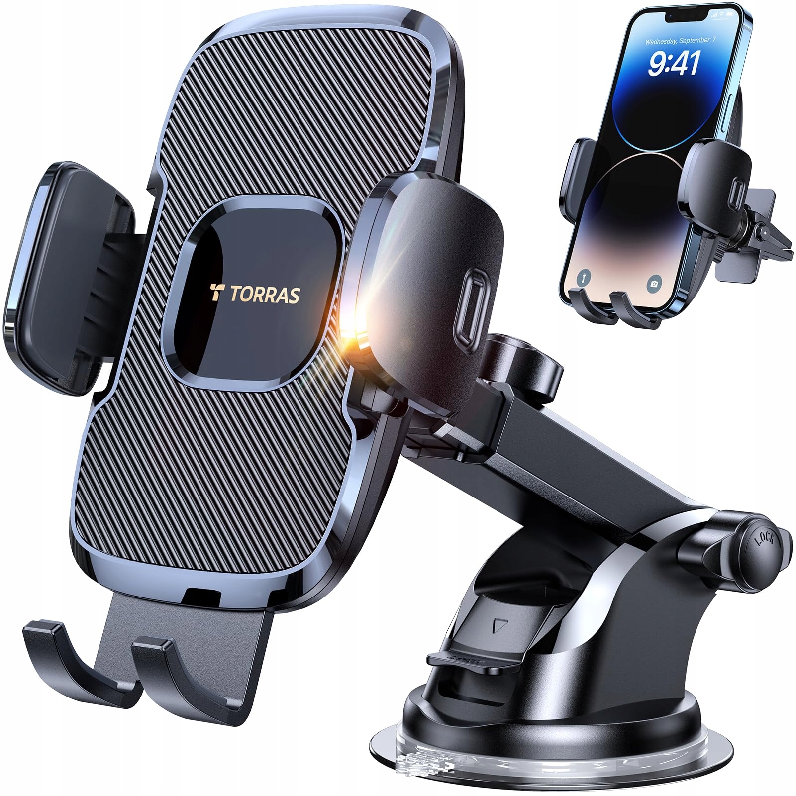 TORRAS Autohouder 3-in-1 Telefoon Voorruit Ventilatierooster