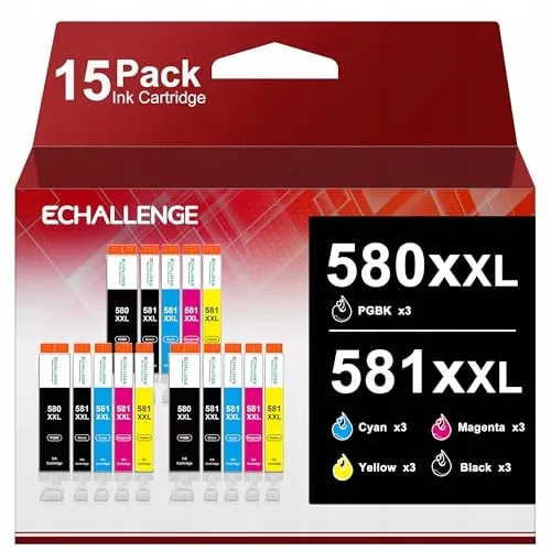 ECHALLENGE PGI-580XXL CLI-581XXL Inkt Compatibel Canon TS TR 15 Stuks — foto 1