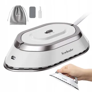 NEWBEALER Mini Reisstrijkijzer 220V/120V Compact Geen Stoom Zilver