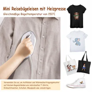 NEWBEALER Mini Reisstrijkijzer 220V/120V Compact Geen Stoom Zilver — miniatuur 6