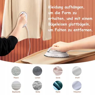 NEWBEALER Mini Reisstrijkijzer 220V/120V Compact Geen Stoom Zilver — miniatuur 3