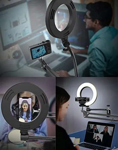 Overhead Statief met Ringlicht Telefoon Camera Streaming — foto 2