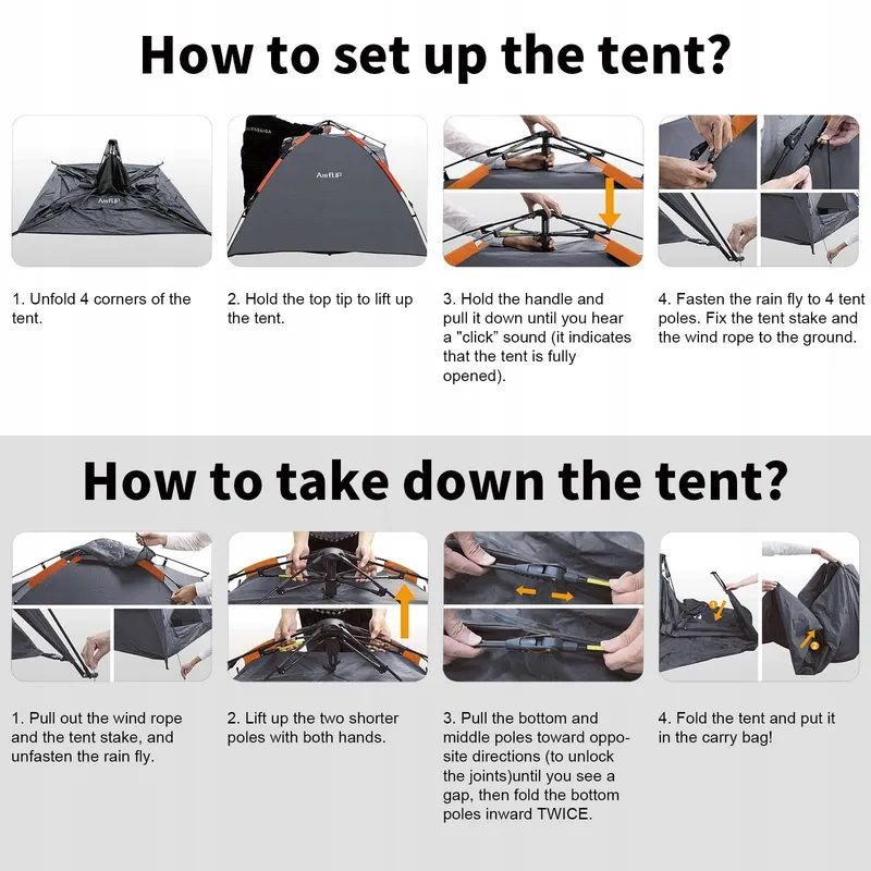 AMFLIP Camping Tent Automatisch 2 Personen Pop Up Licht Waterdicht — foto 8