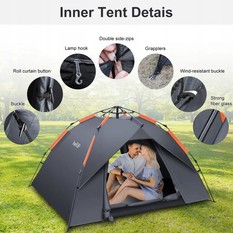 AMFLIP Camping Tent Automatisch 2 Personen Pop Up Licht Waterdicht — foto 3