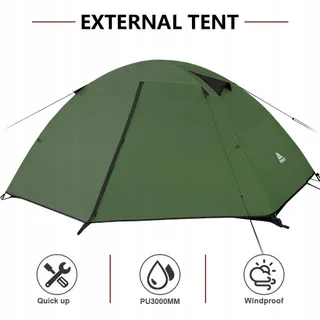 FORCEATT Koepeltent 2-4 Personen Waterdicht Ultralicht — miniatuur 2