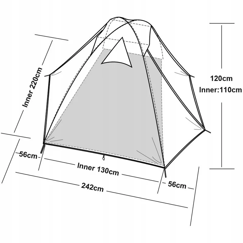 FORCEATT Koepeltent 2-4 Personen Waterdicht Ultralicht — foto 4