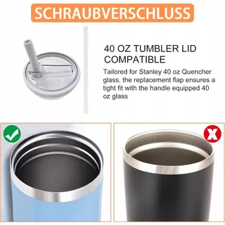 HEYIDAMAI 2 Bekerdeksels 40oz met 2 Rietjes Herbruikbaar — miniatuur 4