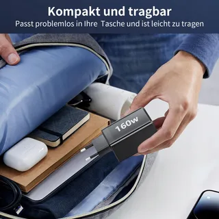 HSSNS 160W USB-C Oplader 3-Port GaN MacBook iPad iPhone — miniatuur 7