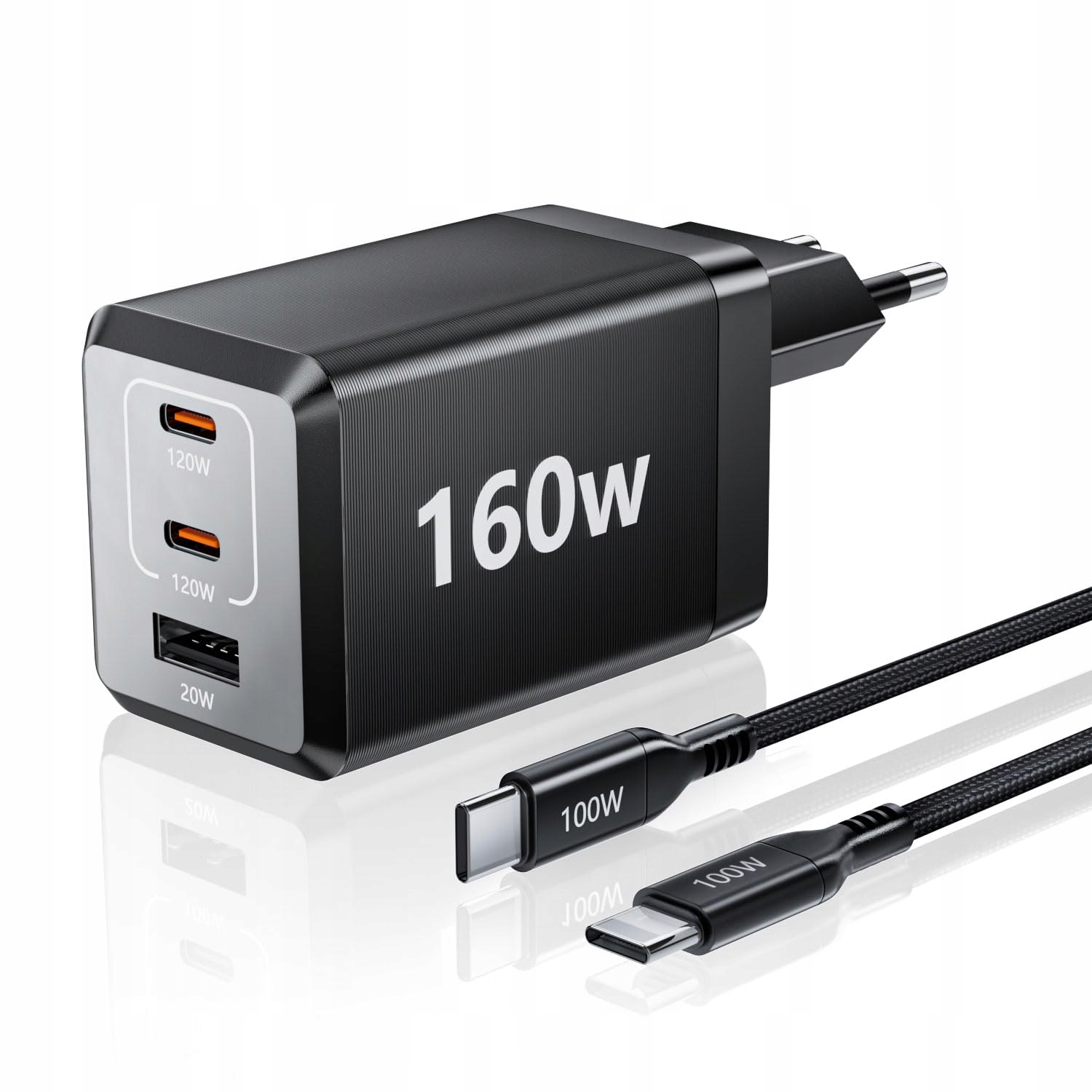 HSSNS 160W USB-C Oplader 3-Port GaN MacBook iPad iPhone