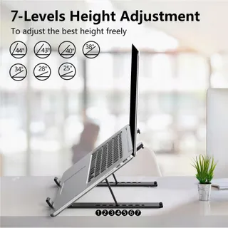 TONMOM Verstelbare Opvouwbare Laptopstandaard Koeling 10-15,6 Inch — miniatuur 3