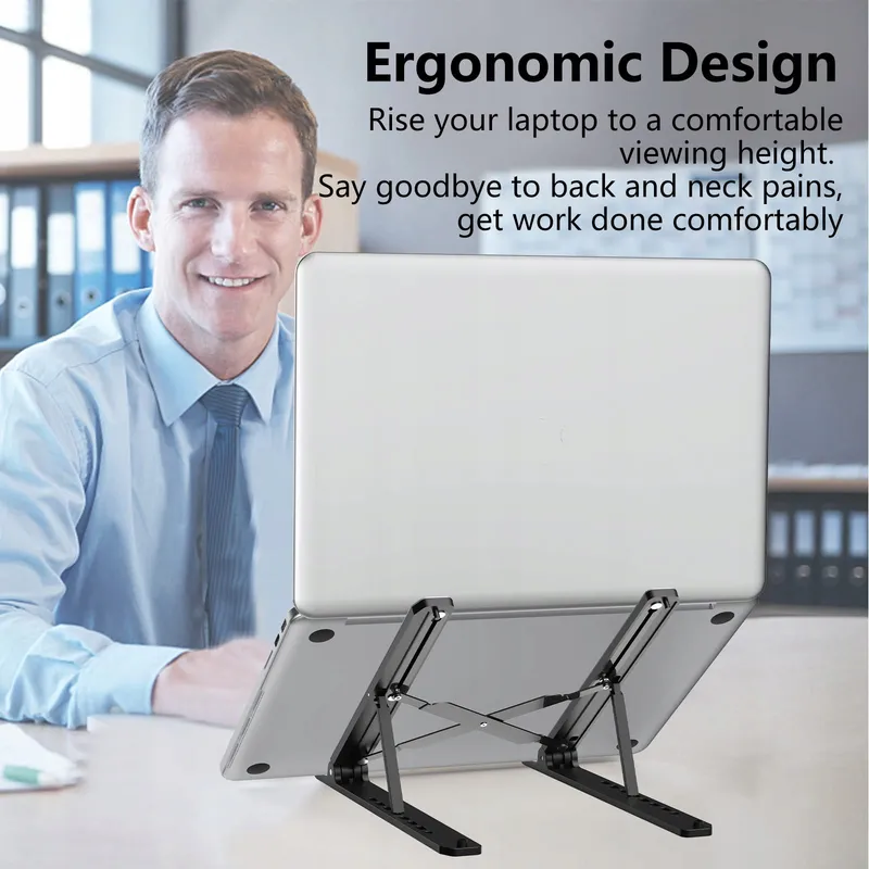 TONMOM Verstelbare Opvouwbare Laptopstandaard Koeling 10-15,6 Inch — foto 2
