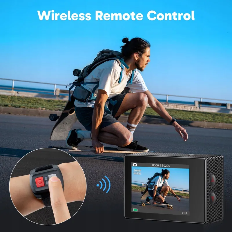 AKASO Actiecamera 4K 20MP WiFi Onderwater 170 LCD Afstandsbediening — foto 5