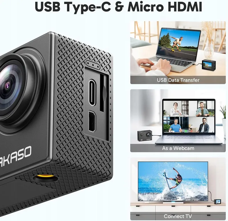 AKASO Actiecamera 4K 20MP WiFi Onderwater 170 LCD Afstandsbediening — foto 8