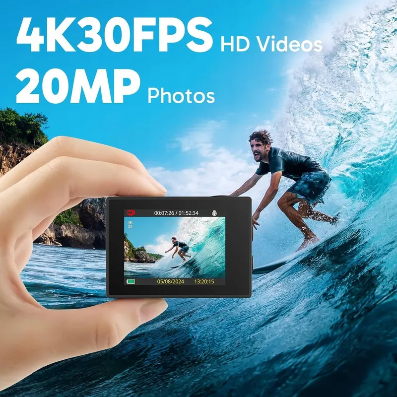 AKASO Actiecamera 4K 20MP WiFi Onderwater 170 LCD Afstandsbediening — foto 2