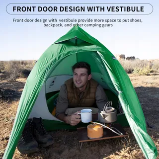 NATUREHIKE Cloud Up 1 Ultralichte Tent 4 Seizoenen Groen — miniatuur 4