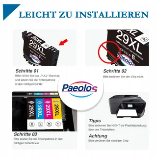 PAEOLOS 29XL Inktcartridges Epson XP 18 Stuks — miniatuur 5