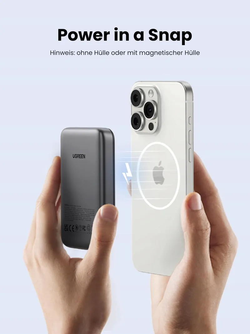 UGREEN Nexode 10000mAh MagSafe Powerbank USB-C 20W iPhone 16/15/14 — foto 3