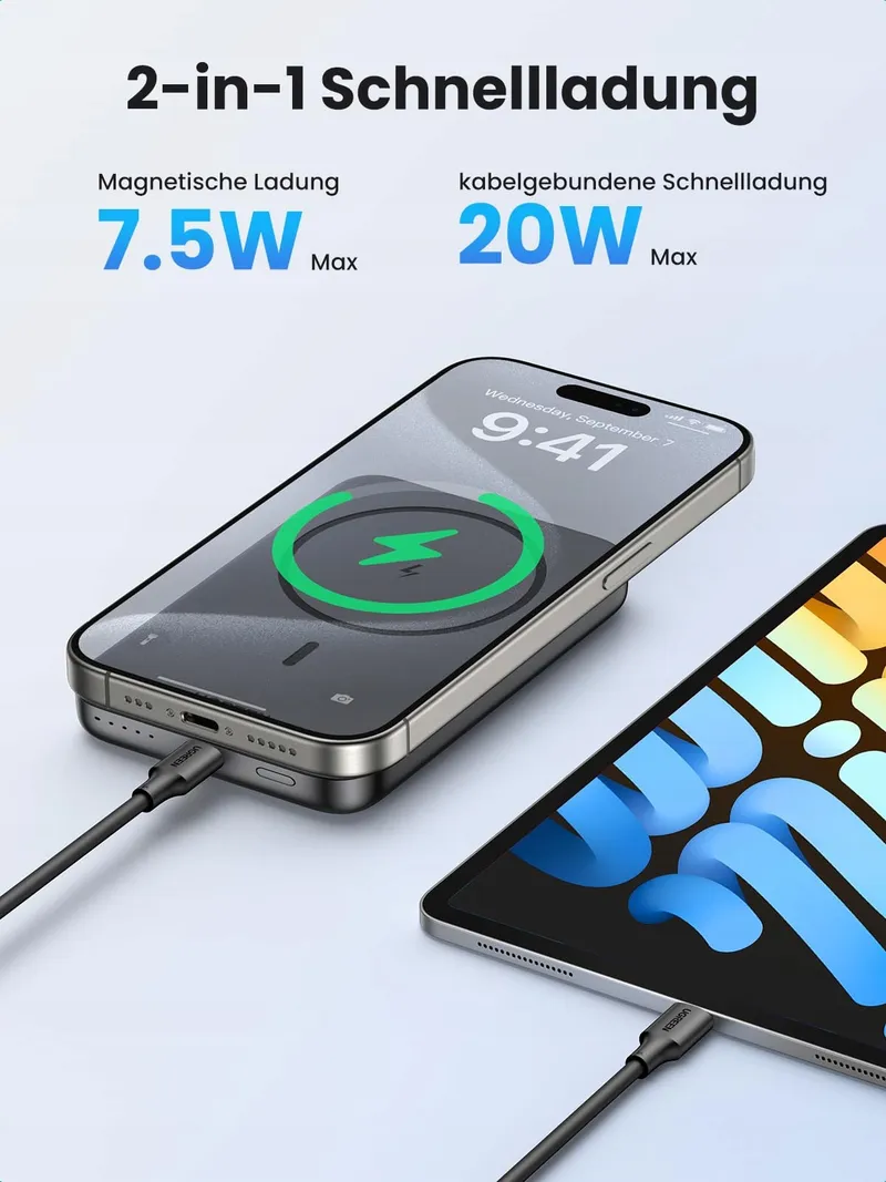 UGREEN Nexode 10000mAh MagSafe Powerbank USB-C 20W iPhone 16/15/14 — foto 2