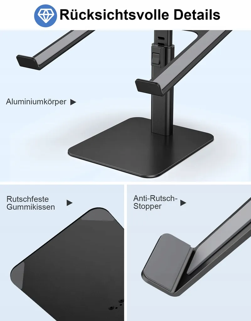 BABACOM Laptopstandaard Verstelbaar Aluminium Koelend 10-16 Inch — foto 5