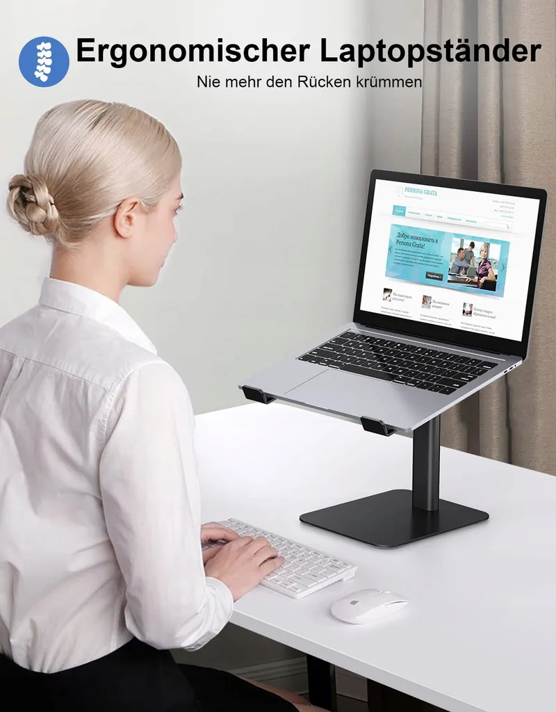 BABACOM Laptopstandaard Verstelbaar Aluminium Koelend 10-16 Inch — foto 7
