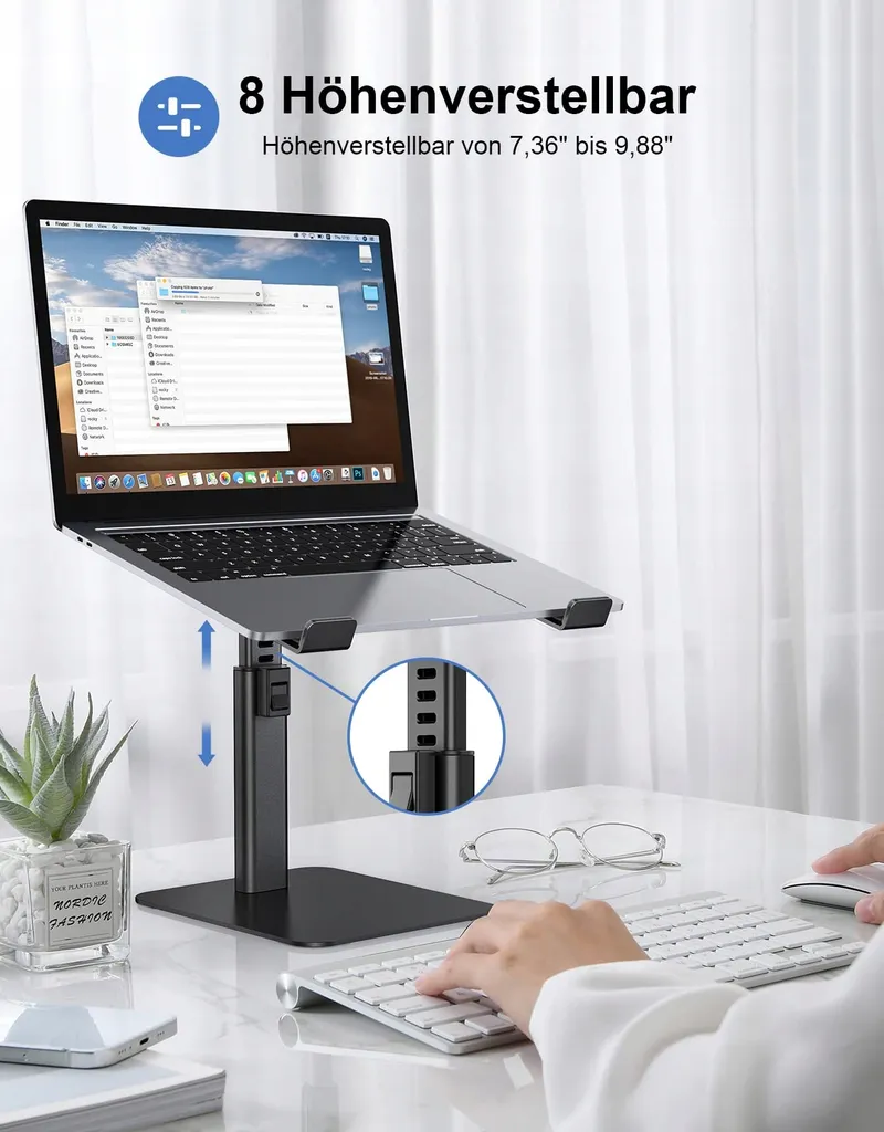 BABACOM Laptopstandaard Verstelbaar Aluminium Koelend 10-16 Inch — foto 2