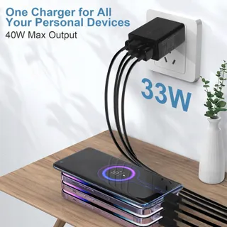 KAIMENGLONG USB Lader 2 Stuks 33W Quick Charge 3.0 — miniatuur 4