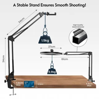 LUXSURE Statief met Ringlicht Video Streaming — miniatuur 4