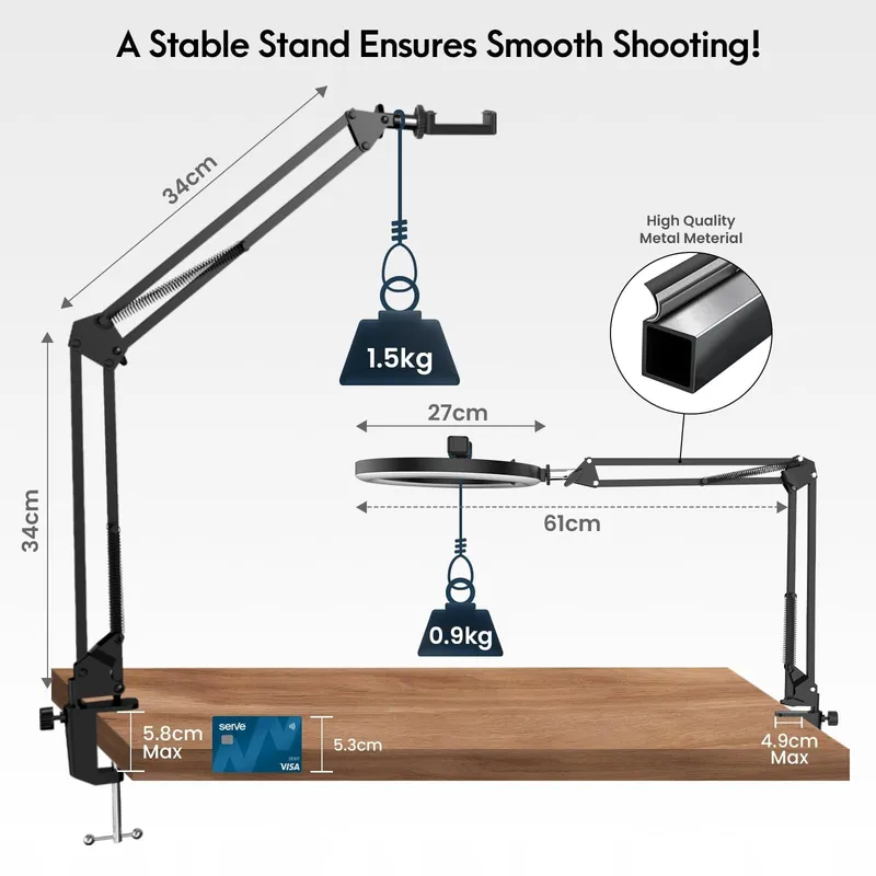 LUXSURE Statief met Ringlicht Video Streaming — foto 4