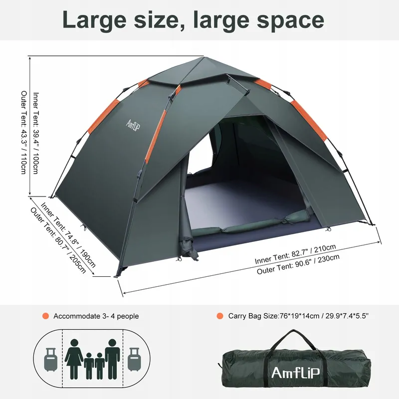 AMFLIP Automatische Tent 2 Personen Pop Up Waterdicht — foto 6