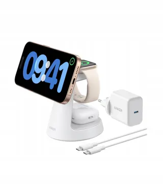 ANKER MagGo 3-in-1 MagSafe Oplader iPhone Apple Watch AirPods Qi2 — miniatuur 2