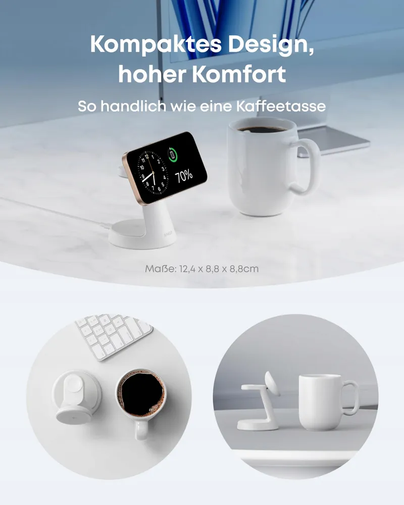ANKER MagGo 3-in-1 MagSafe Oplader iPhone Apple Watch AirPods Qi2 — foto 4