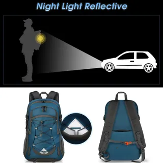 IGOLUMON Wandelrugzak 40L Waterdicht Licht Opvouwbaar Blauw — miniatuur 6