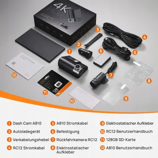 70MAI A810 Dashcam 4K HDR Dual 128GB STARVIS GPS WiFi ADAS — miniatuur 9