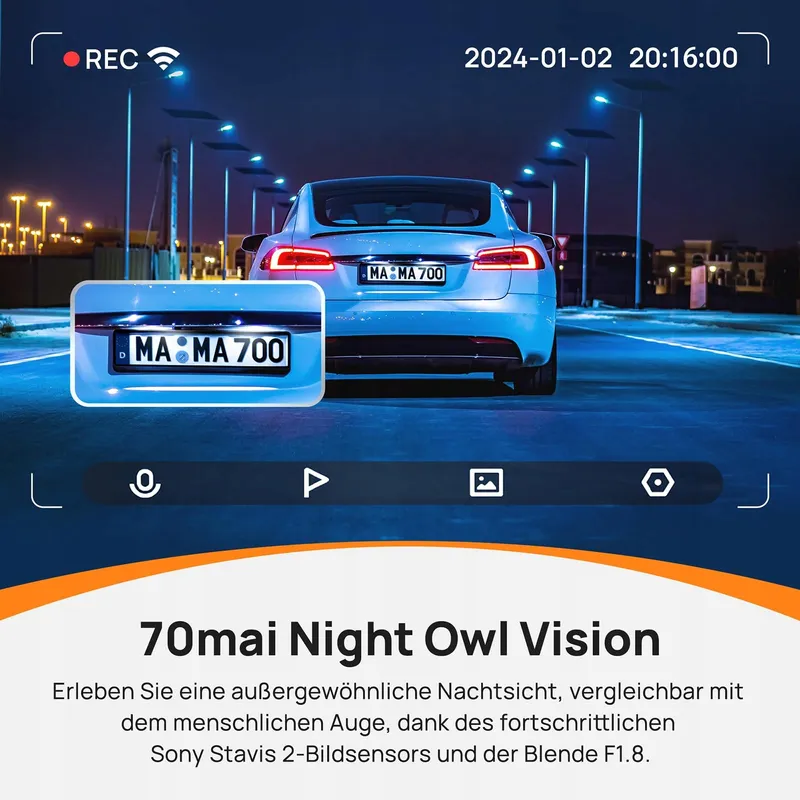 70MAI A810 Dashcam 4K HDR Dual 128GB STARVIS GPS WiFi ADAS — foto 4