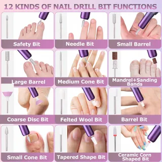 EVILTO Draadloze Nagelfrees Manicure Pedicure Set — miniatuur 2