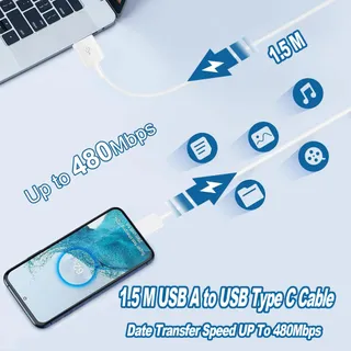 2x USB-C Oplader Set Galaxy A15 A14 A13 A04S A71 A55 A54 — miniatuur 5