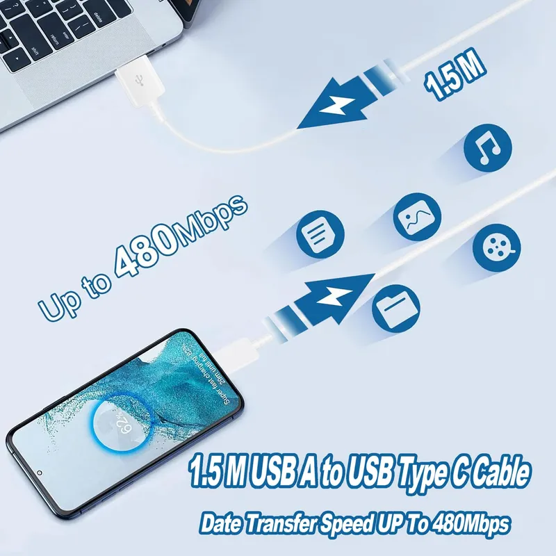 2x USB-C Oplader Set Galaxy A15 A14 A13 A04S A71 A55 A54 — foto 5