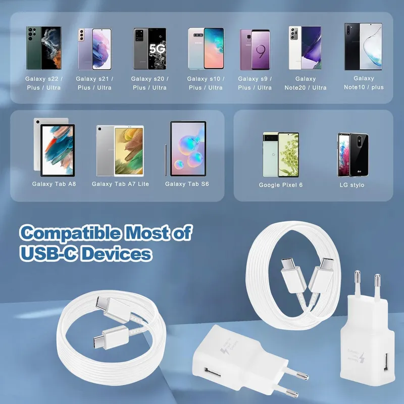 2x USB-C Oplader Set Galaxy A15 A14 A13 A04S A71 A55 A54 — foto 6