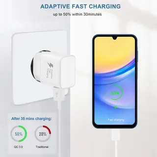 2x USB-C Oplader Set Galaxy A15 A14 A13 A04S A71 A55 A54 — miniatuur 2