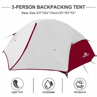 FORCEATT Camping Tent 3-Persoons Waterdicht Licht 3-4 Seizoenen — miniatuur 2