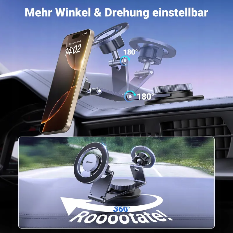 UGREEN MagSafe Autohouder 360° iPhone 16-12 — foto 4