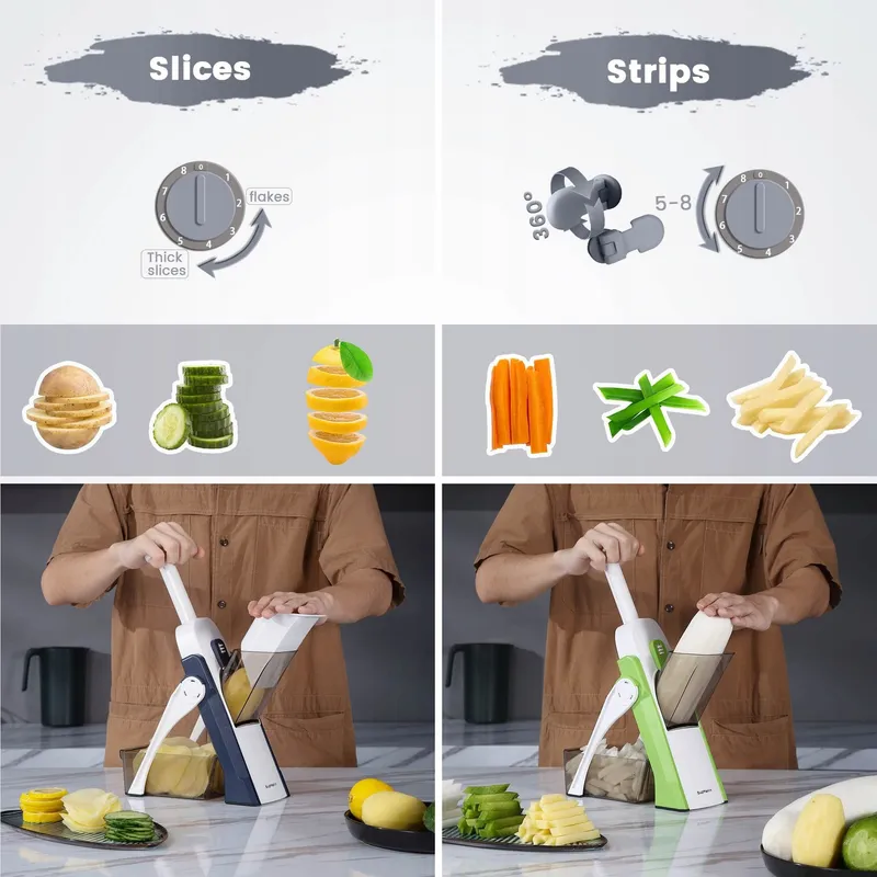 SUPMAKIN Verstelbare Mandoline Groente Aardappelsnijder — foto 3
