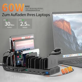 ALXUM Laadstation 140W QC 3.0 PD 60W Laptop Tablet Telefoon — miniatuur 3