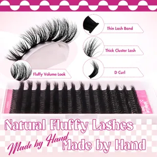 FADLASH Wimperclusters 100D 0.07D Curl 3D Mix 8-16mm Beginners — miniatuur 4