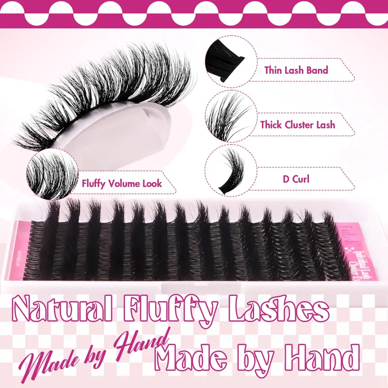 FADLASH Wimperclusters 100D 0.07D Curl 3D Mix 8-16mm Beginners — foto 4