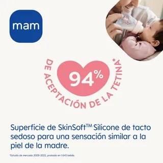 MAM Feel Good Glazen Babyfles 170ml Blauw Siliconen Speen — miniatuur 3